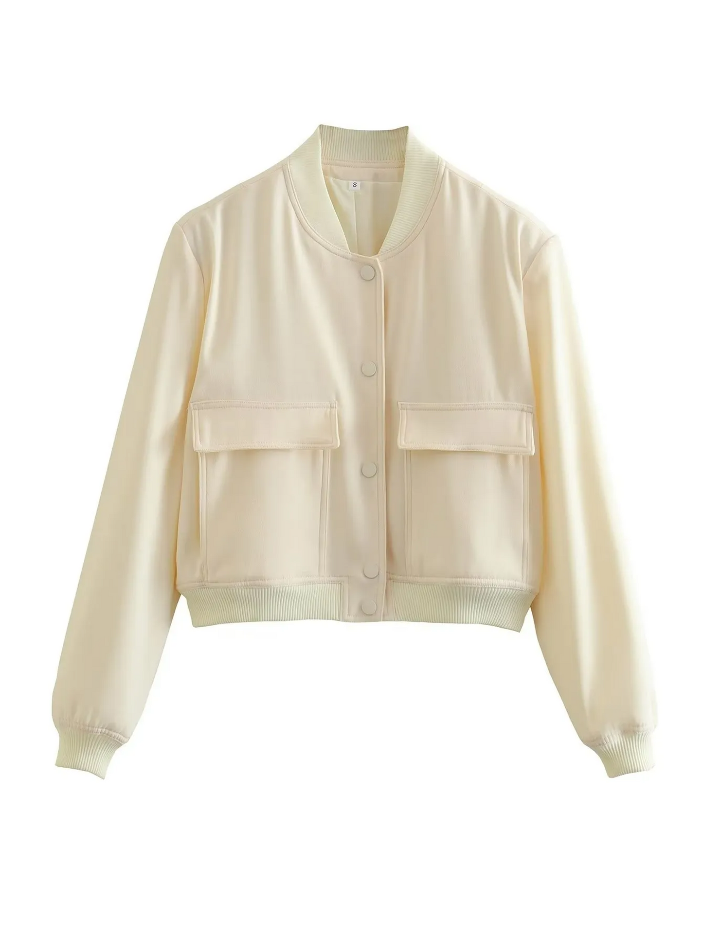 Casual Cropped Bomber Jacket for Women with Multiple Color Options