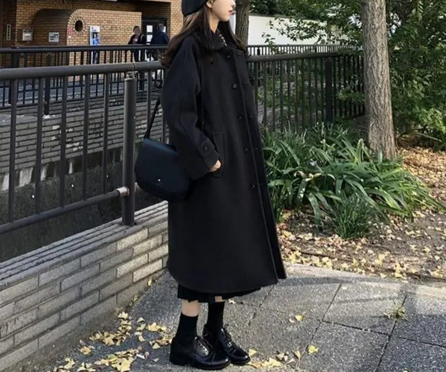 Vintage Long Woolen Coat Dark Academia Vibes