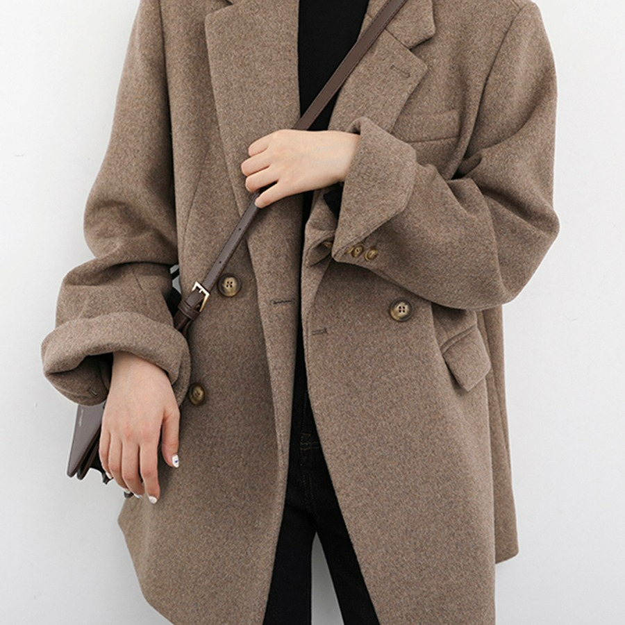 Vintage Dark Academia Wool Trench Coat For Women