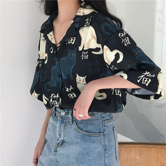 Harajuku Printed Oversize Shirts