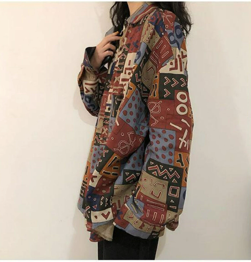 Vintage Y2K Harajuku Fashion Ethnic Blouse