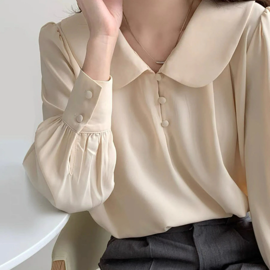 Light Academia Peter Pan Collar Fairycore Lolita Blouse | Korean Fashion Edwardian Top | Ouji Fashion