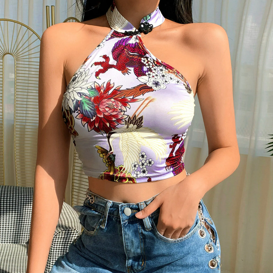 Vintage Emo Floral Crop Top | Mesh Crop Top | Y2K Blouse | Goth Top Harajuku Fashion