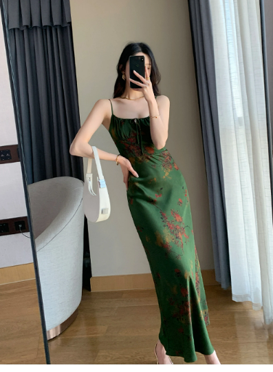 Vintage Emerald Floral Dress